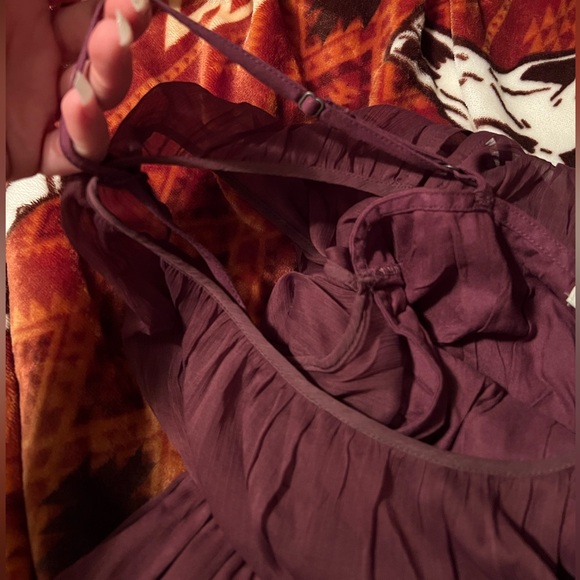 NWT Abercrombie & Fitch Chiffon Easy High-Neck Midi Dress with ruffled hem - Picture 15 of 16